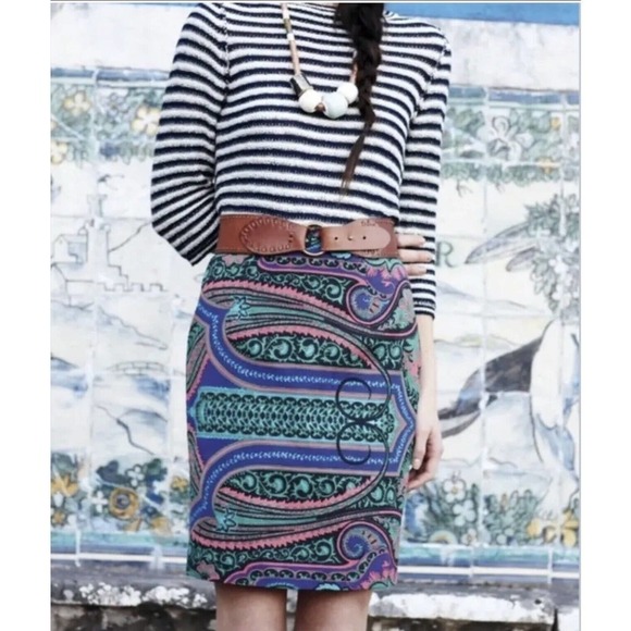 Anthropologie Plenty by Tracy Reese Paisley Print Pencil Skirt Size 6 EUC - Picture 1 of 9